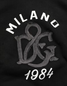 Black Cotton Milano1984 Print Hoodie Sweater
