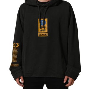 Black Cotton Logo Hooded Oversize Sweater