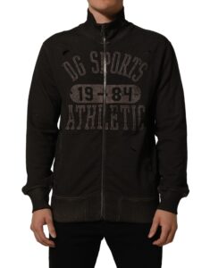 Brown Logo Print Full Zip Sweatshirt Sweater