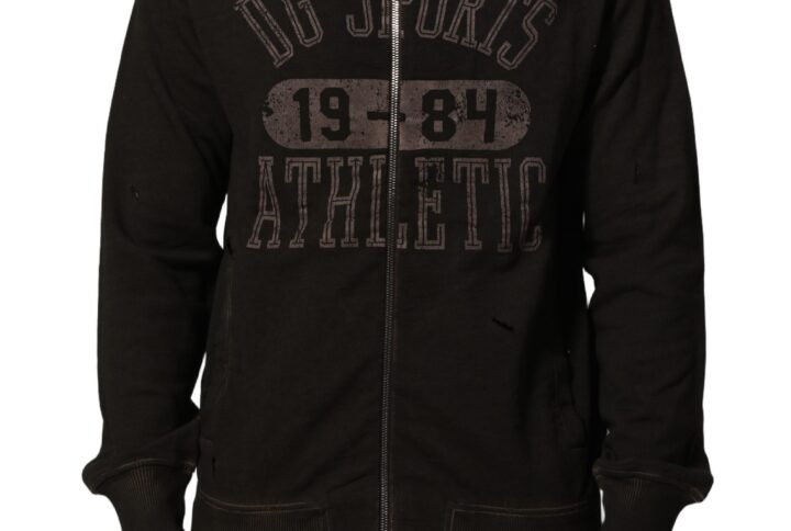 Brown Logo Print Full Zip Sweatshirt Sweater - Jag Couture London