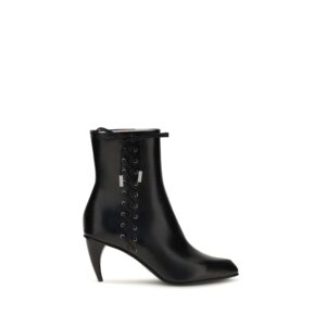 Black Calf Leather Bos Taurus Lace-Up Boots