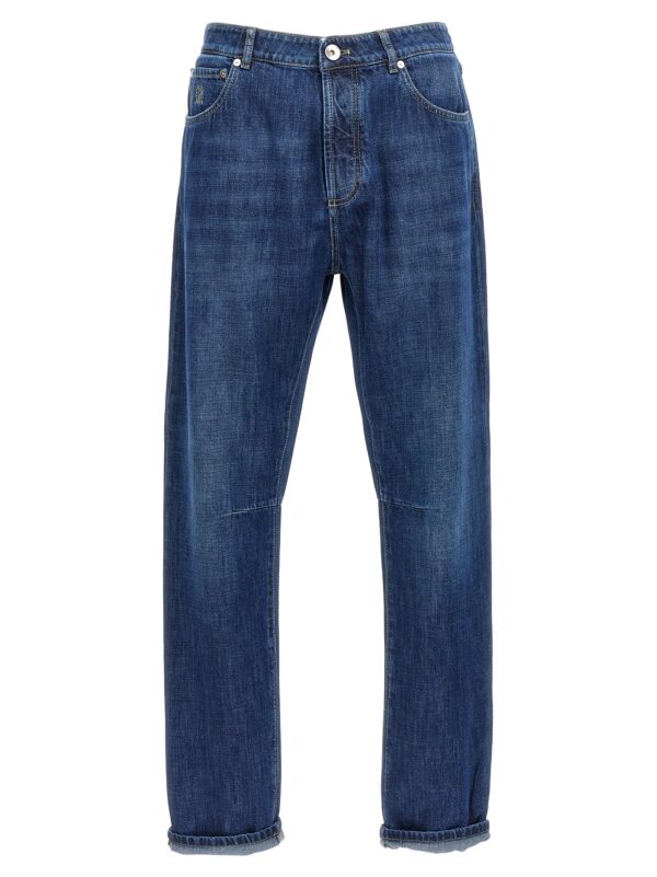 Blue Cotton Relaxed Fit Jeans