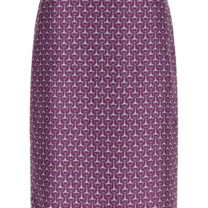 Purple Silk Midi Skirt