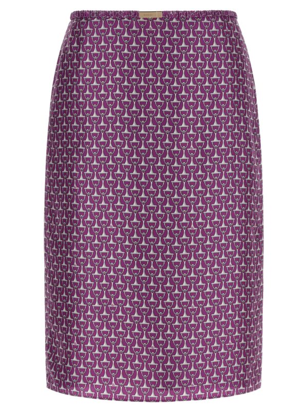 Purple Silk Midi Skirt