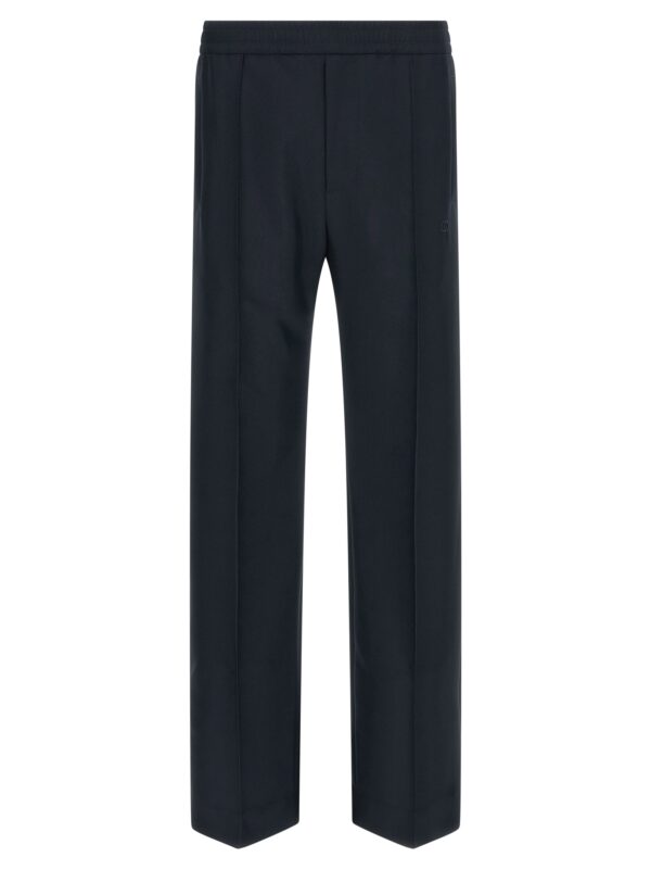 Blue Polyester Casual Pants
