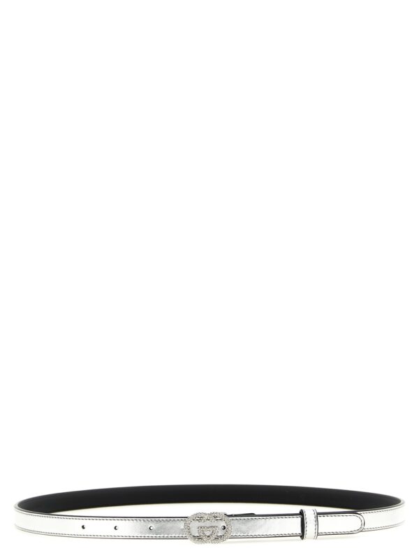 Silver Calfskin Thin Belt