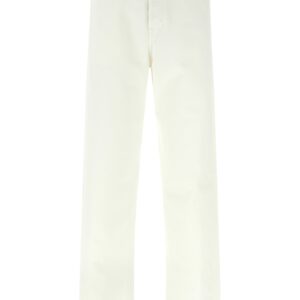 White Cotton Straight-Leg Jeans