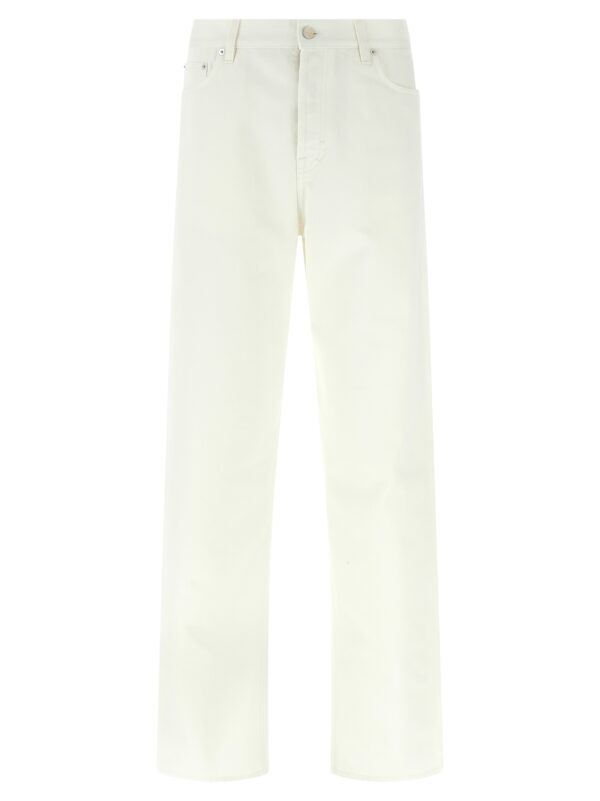 White Cotton Straight-Leg Jeans