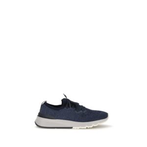 Blue Cotton Athletic Sneakers