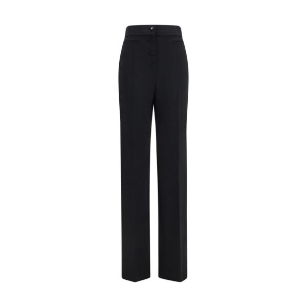 Black Wool Oves Aries Flared Pants