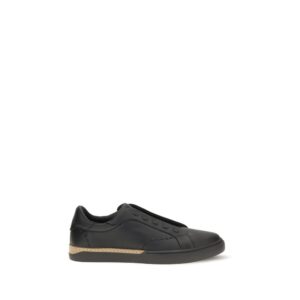 Black Calf Leather Bos Taurus Sneakers