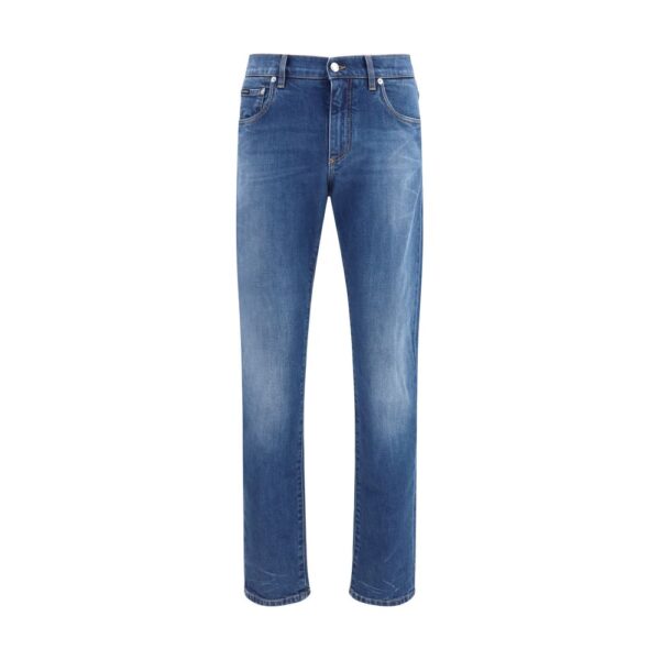 Blue Cotton Slim Fit Jeans