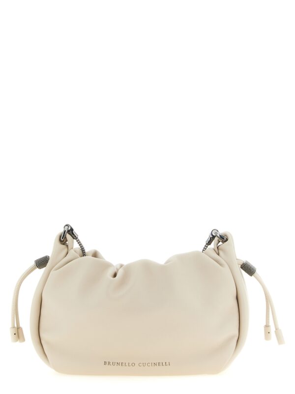 White Lamb Leather Crossbody Bag