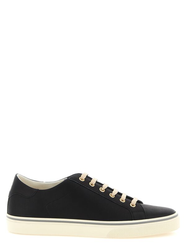 Black Calfskin Low Top Sneakers