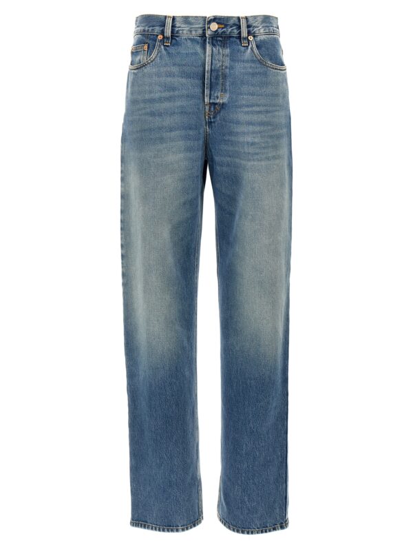 Blue Cotton Boyfriend Jeans
