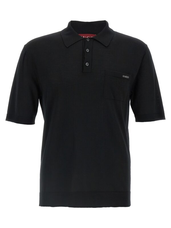 Black Wool Polo Shirt