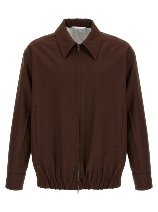 Brown Wool Full-Length Jacket