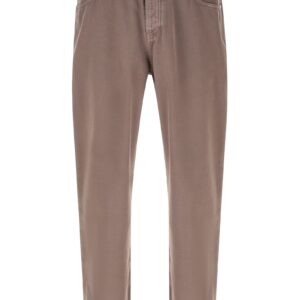 Brown Cotton Casual Pants