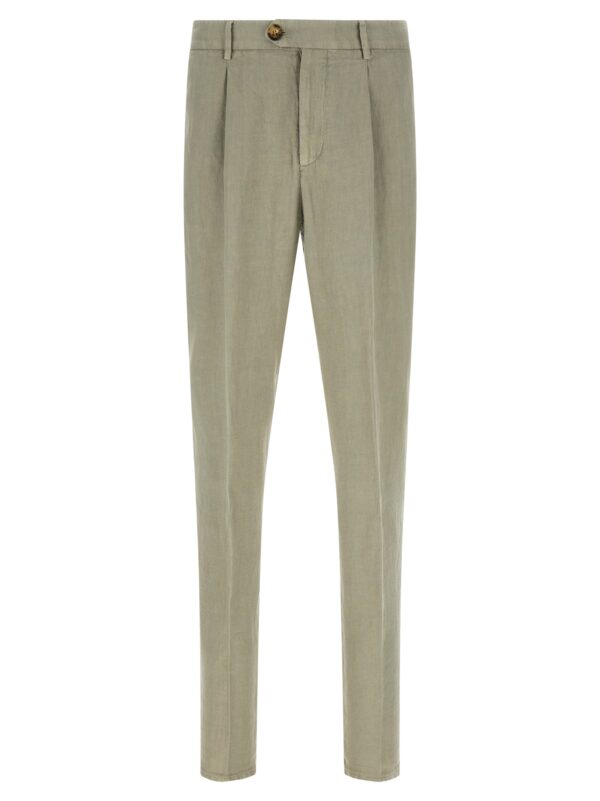 Bicolor Linen Casual Pants