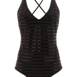Brown Polyamide One-Piece Swimsuit