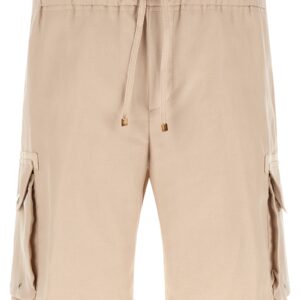 Beige Linen Bermuda Shorts