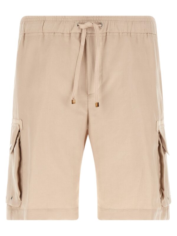 Beige Linen Bermuda Shorts
