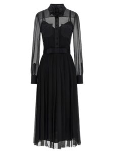 Black Silk Midi Dress