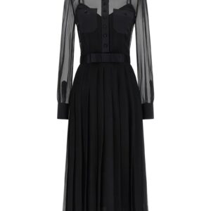 Black Silk Midi Dress