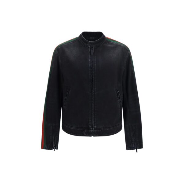 Black Cotton Biker Jacket