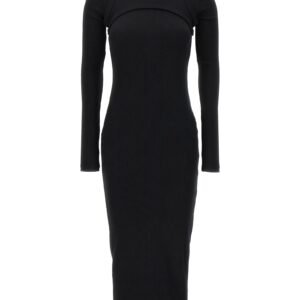 Black Cotton Midi Dress