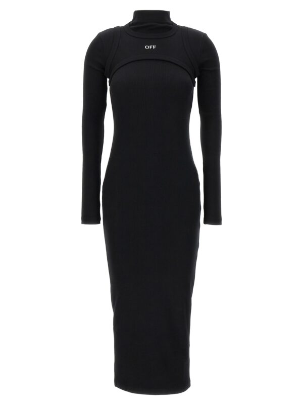 Black Cotton Midi Dress
