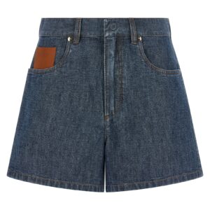 Blue Cotton Bermuda Shorts