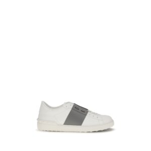 Silver Calf Leather Bos Taurus Low Top Sneakers