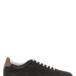 Gray Calfskin Low Top Sneakers