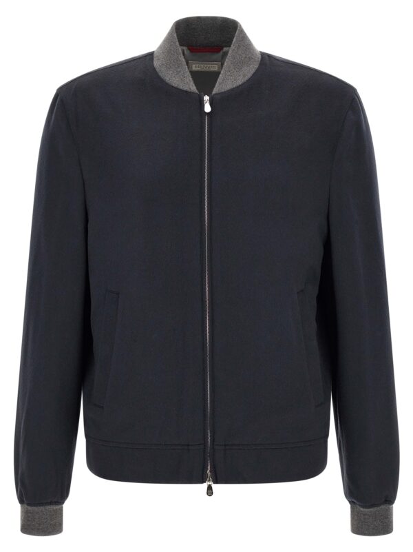 Blue Cashmere Bomber