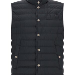 Blue Polyester Sleeveless Jacket