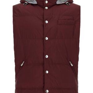 Bordeaux Polyester Sleeveless Jacket