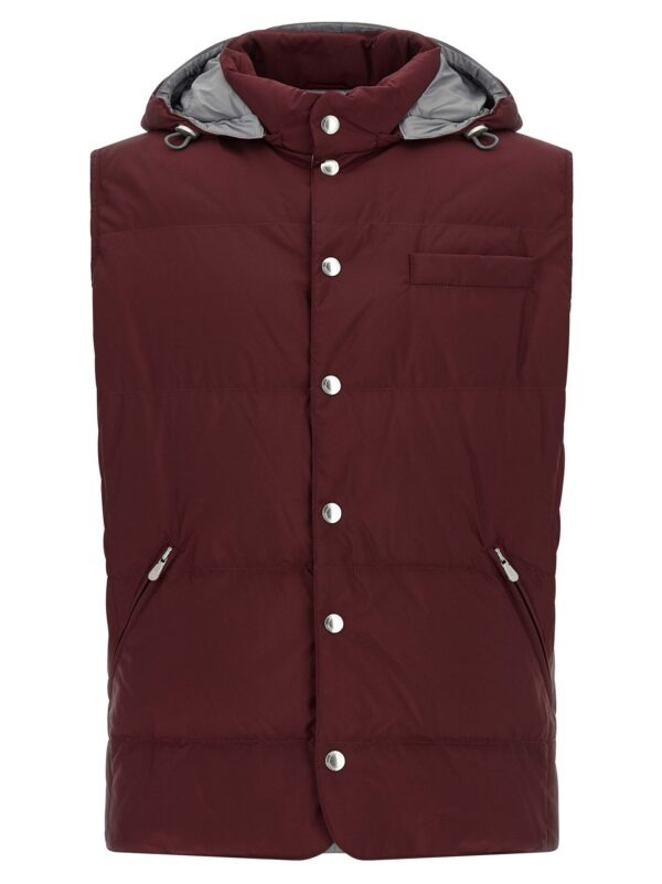 Bordeaux Polyester Sleeveless Jacket