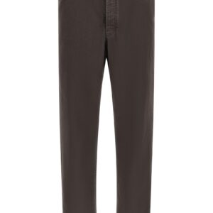 Brown Cotton Straight-Leg Jeans