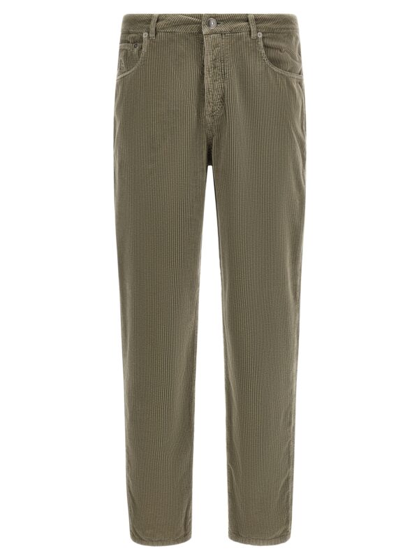 Bicolor Cotton Casual Pants