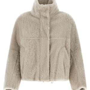Beige Lamb Leather Full-Length Jacket
