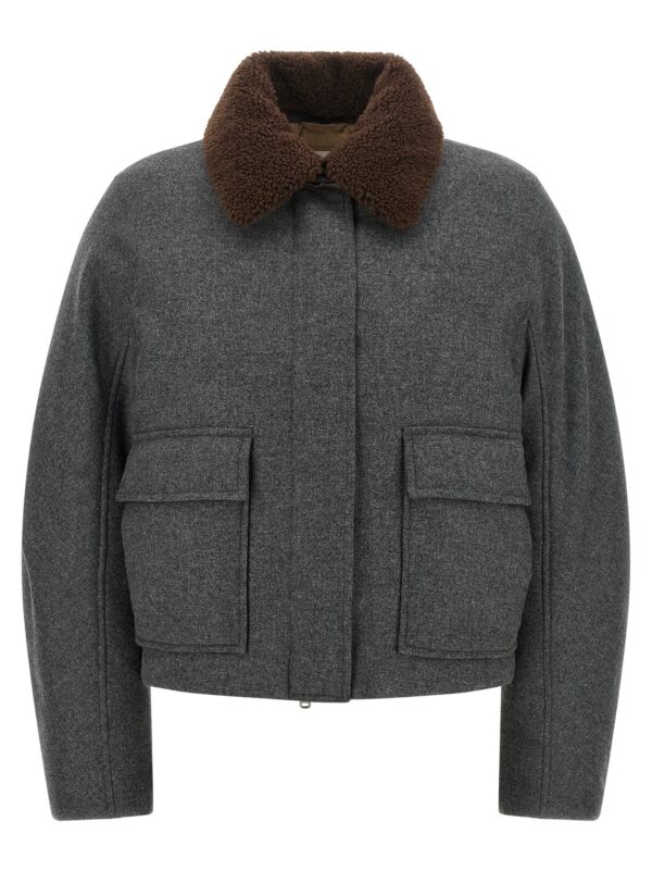 Gray Virgin Wool Full-Length Jacket