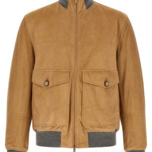 Beige Lamb Leather Leather Jacket