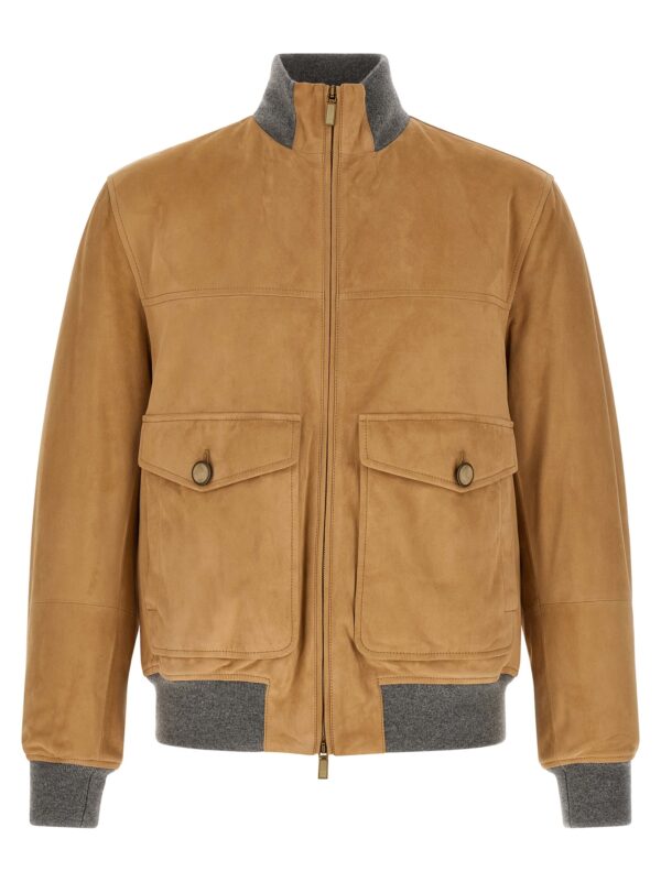 Beige Lamb Leather Leather Jacket