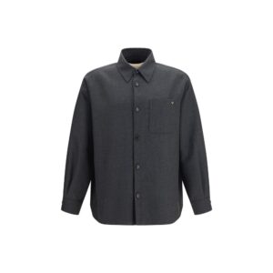 Gray Polyester Full-Length Jacket