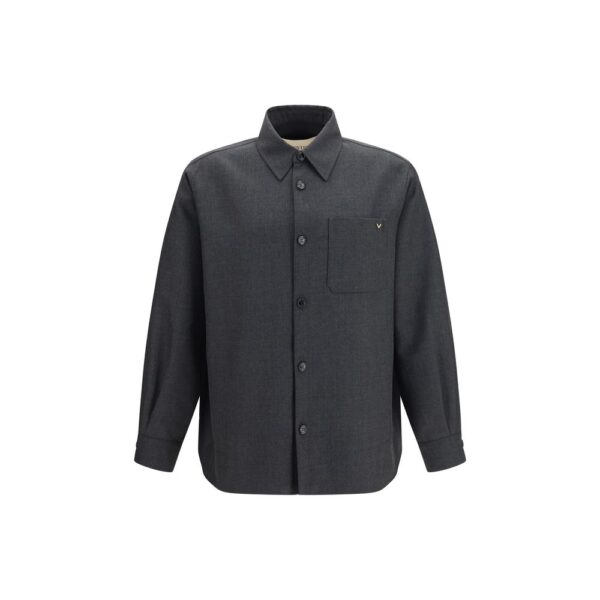 Gray Polyester Full-Length Jacket