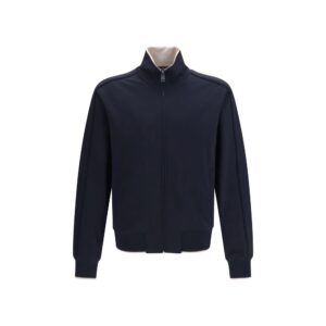 Blue Polyamide Full-Length Jacket
