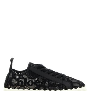 Black Polyamide Low Top Sneakers