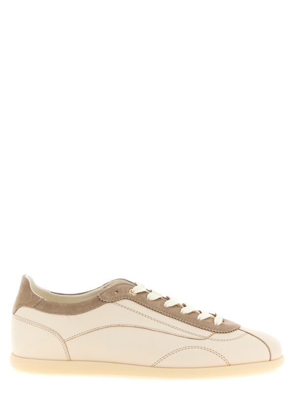 Beige Calfskin Low Top Sneakers
