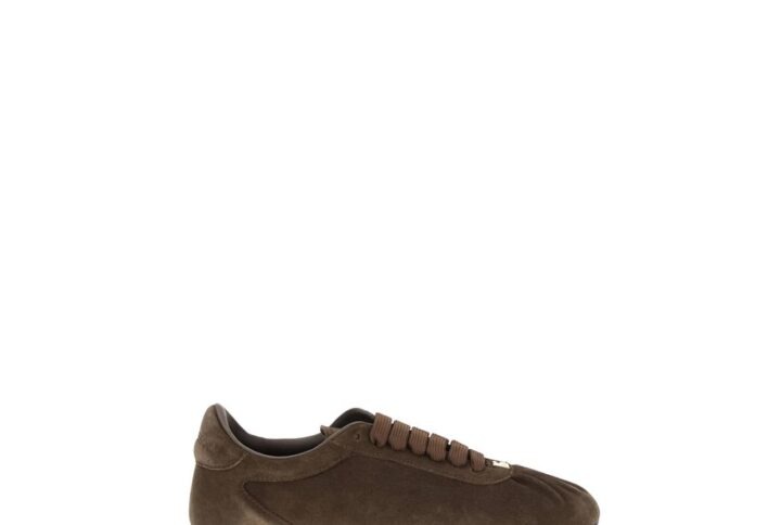 Brown Suede Leather Low Top Sneakers | Jag Couture London – New York